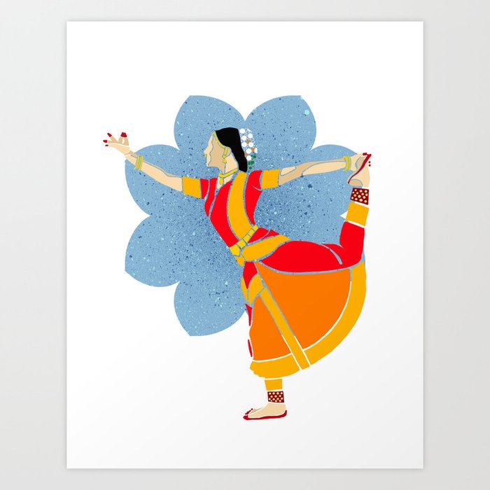Indian bharatanatyam dancer Art Print