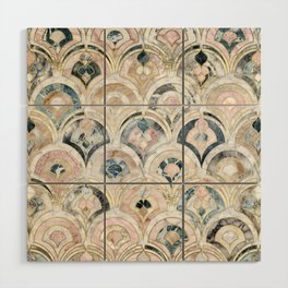 Art Deco Marble Tiles in Soft Pastels Wood Wall Art