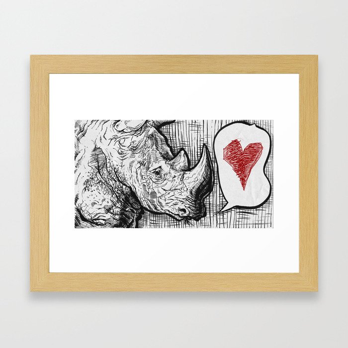 Rhino Love Framed Art Print