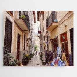 Spain Photography - Narrow Street With Apartments Jigsaw Puzzle