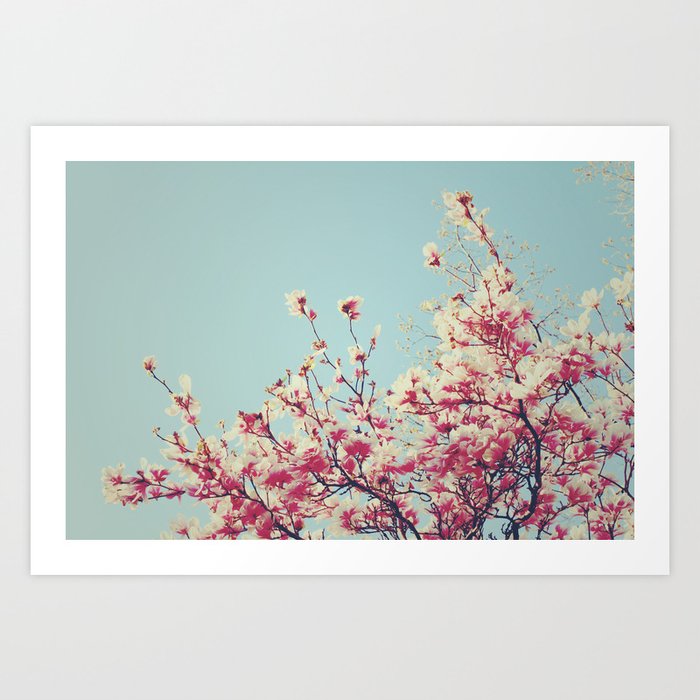 Retro Blossoms Art Print