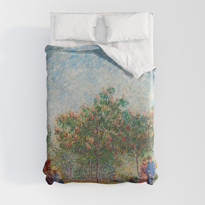 Vincent van Gogh - Garden in Montmartre with Lovers Duvet Cover