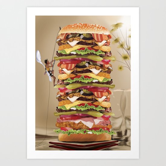 Hamburger Tower Art Print