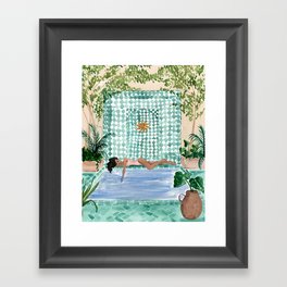 Poolside Siesta Framed Art Print