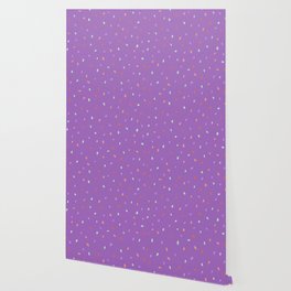 speckles red lilac green on purple Wallpaper