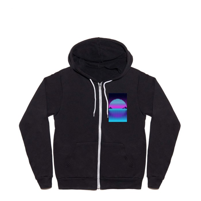 Exquisite Sunset Synth Full Zip Hoodie