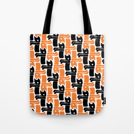 orange & black cat Tote Bag