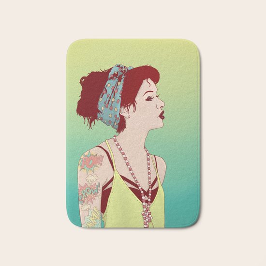 Pop Art Lady Bath Mat