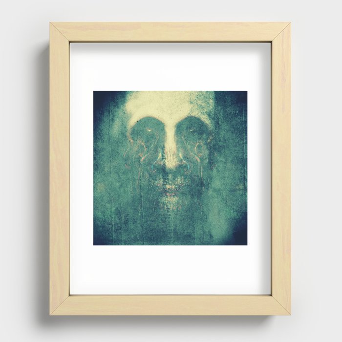 Scary ghost face #7 | AI fantasy art Recessed Framed Print