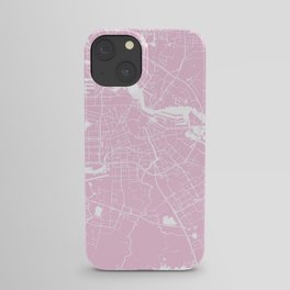 Amsterdam Pink on White Street Map iPhone Case