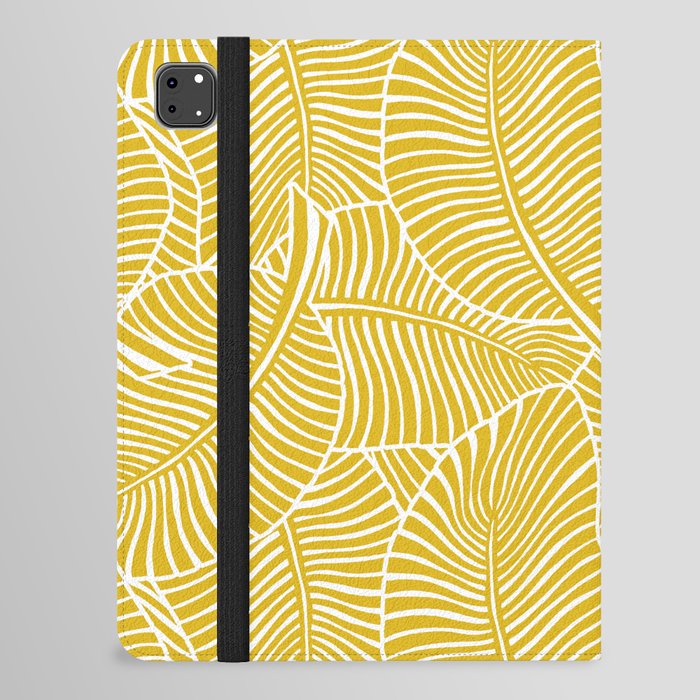 Zebra Palm Hawaiian Tropical  -Sulfur Yellow iPad Folio Case