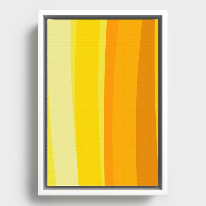 Ombre Yellow Organic Stripes Framed Canvas
