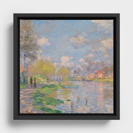 Claude Monet Spring by the Seine Framed Canvas