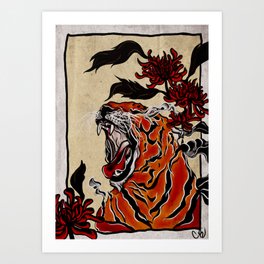 Tiger Ukiyo-e style Art Print