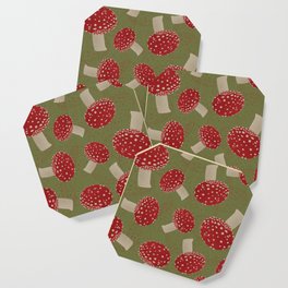 Red Spotted Mushrooms Coaster