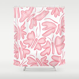 Pink Butterflies Shower Curtain