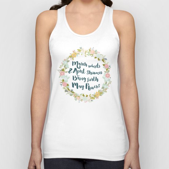 May Flowers brush script Unisex Tank Top
