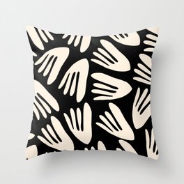 Big Cutouts Abstract Minimalist Pattern in Black and Almond Cream Throw Pillow | Modern, Black And White, Abstract, Aesthetic, Black, Pop Art, Kierkegaard Design, Minimalist, Bold, Matisse 