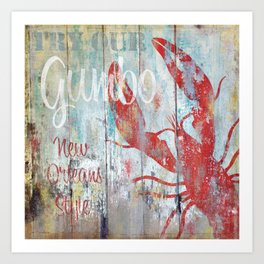 New Orleans Seafood Restaurant Sign Art Print