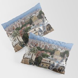 Spain Photography - Park Güell Under The Blue Sky Pillow Sham