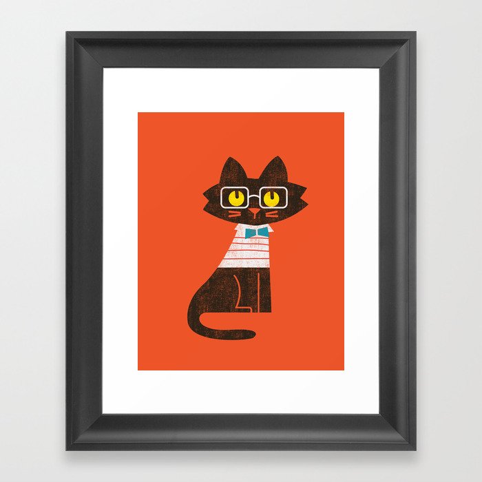 Fitz - Preppy cat Framed Art Print