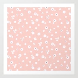 Pink Daisy Dot Art Print
