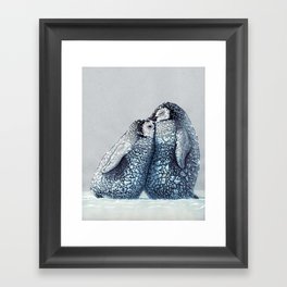 Penguin love Framed Art Print