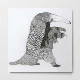 Aardvark Metal Print | Black and White, Illustration, Animal, Love 