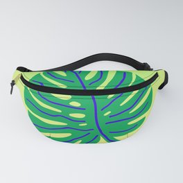 Modern Palm Leaf Art On Ombre Green-Yellow Fanny Pack