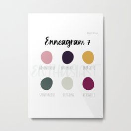 Enneagram 7 Metal Print | Theenthusiast, Personalitytraits, Myersbriggs, Enneagram7, Personalitytype, Mbti, Swatches, Colorpalette, Psychology, Graphicdesign 