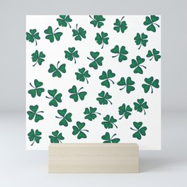 Retro Vintage St Patricks Day Green Shamrock Clover Mini Art Print