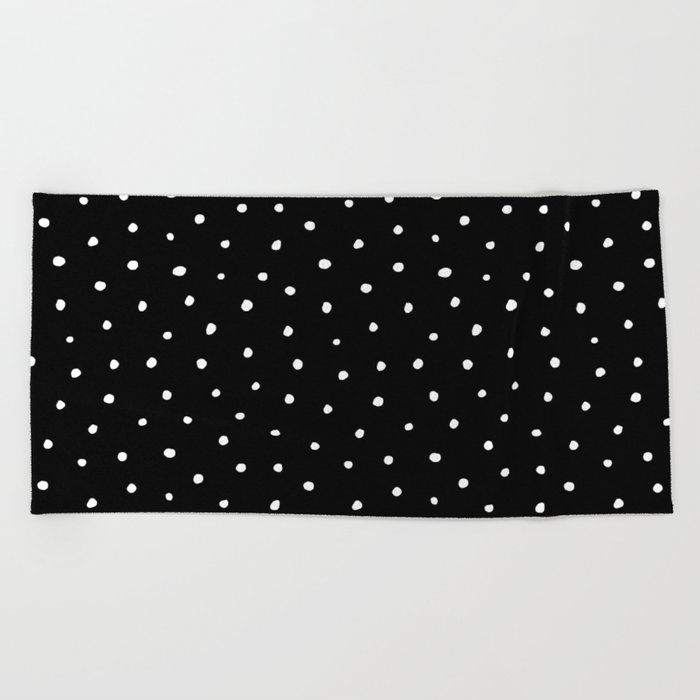 Black and white polka dot beach towel discount
