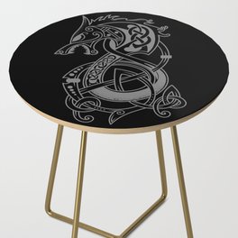 The Viking Wolf Fenrir (Silver) Side Table