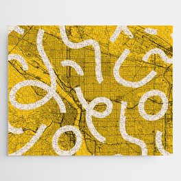 USA, Portland City Map - Yellow Jigsaw Puzzle