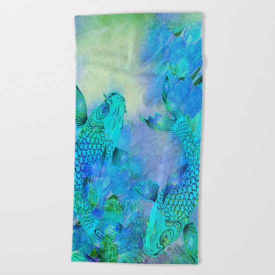 KOI UNDERWATER ADVENTURE Beach Towel