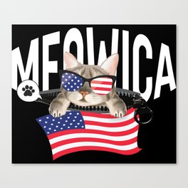 Meowica 4th Of July Cat Canvas Print
