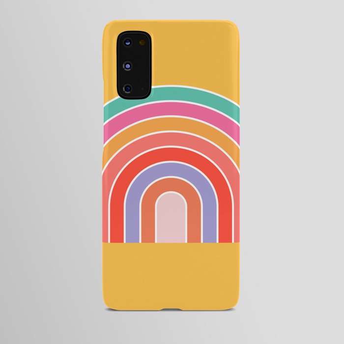 Rainbow Print Mustard Yellow Retro Colorful Abstract Rainbow Decor Android Case