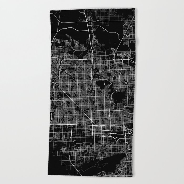 Phoenix City Map of Arizona, USA - Full Moon Beach Towel