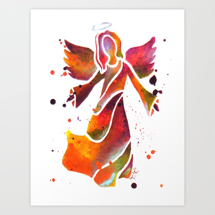 Colorful Angel Acrylic Abstract Painting By Saribelle Rodriguez