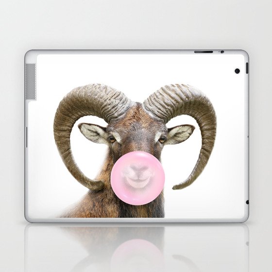 Big Horn Sheep Blowing Bubble Gum by Zouzounio Art Laptop & iPad Skin
