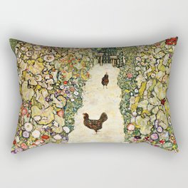 Gustav Klimt Garden Path With Chickens Rectangular Pillow