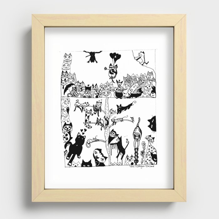 Lover Cats Recessed Framed Print