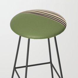 Abstract mid century modern minimalist stripes- Sage green Bar Stool