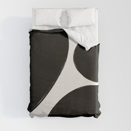 Black and White Organic Shapes Abstract 1 Duvet Cover