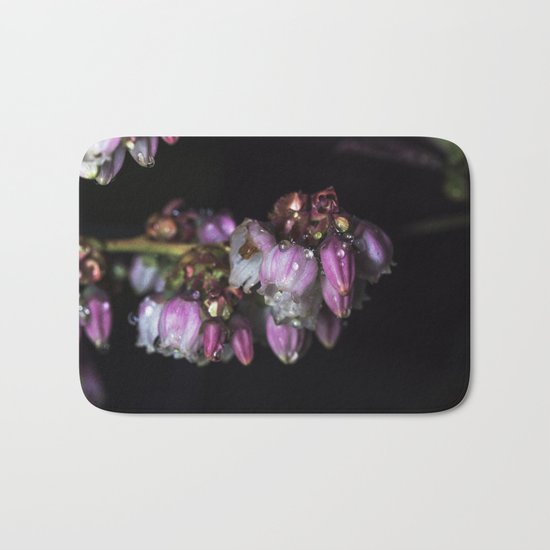 Blueberry blossom rain drops Bath Mat