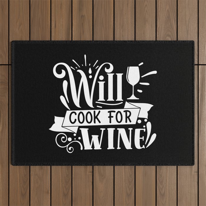Will Cook For Wine Outdoor Rug