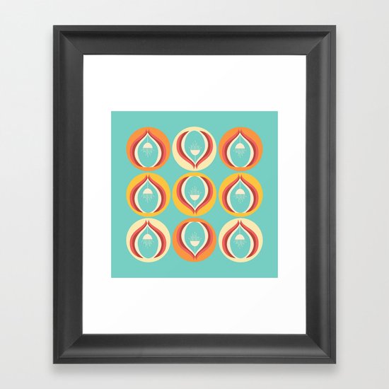 50's floral pattern V Framed Art Print