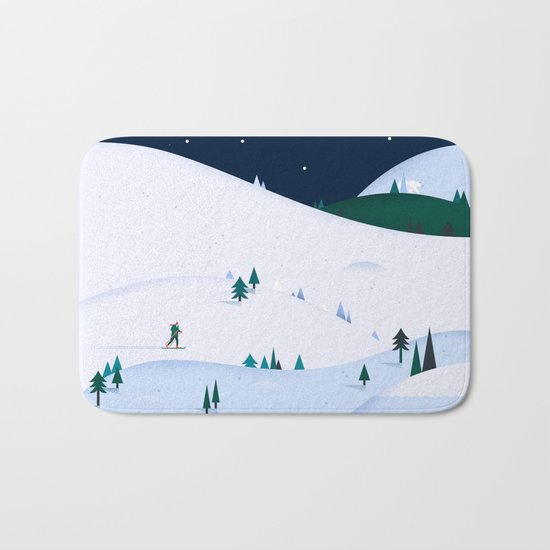 Winter night Bath Mat