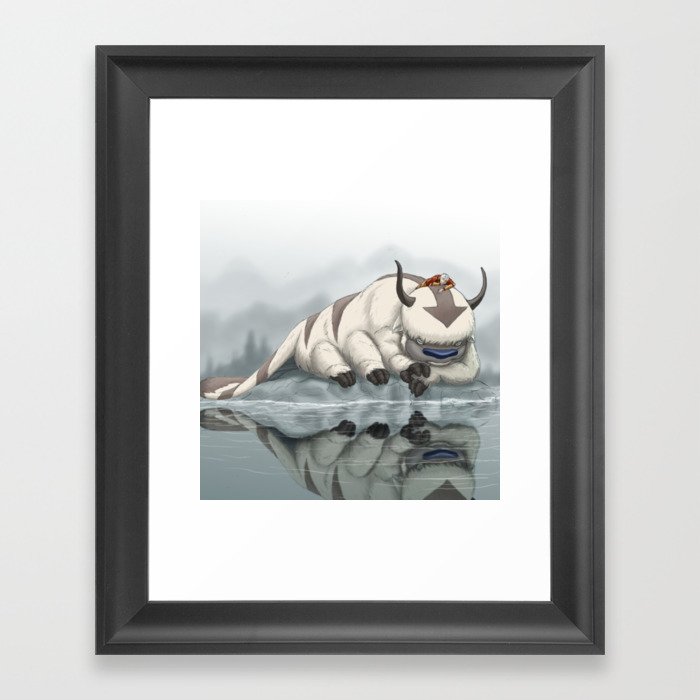 Avatar on Appa Framed Art Print