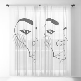 F Stripes Sheer Curtain